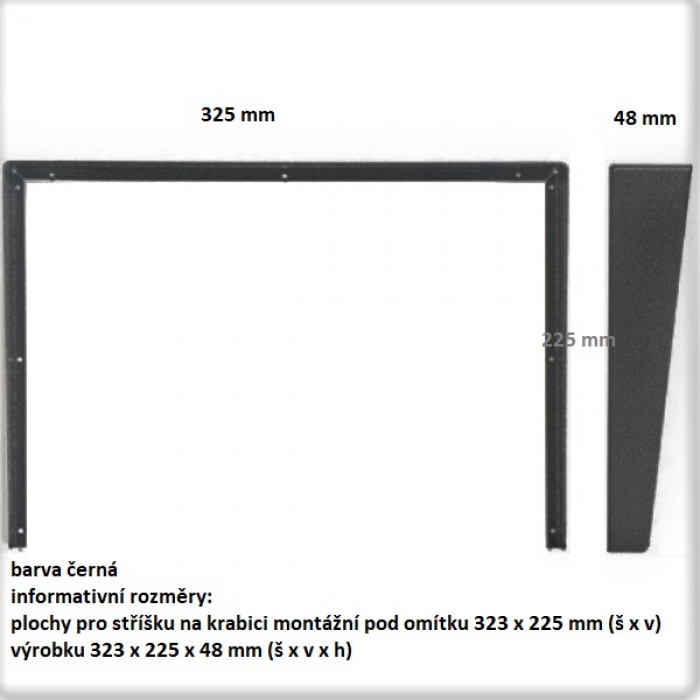 Stříška na krabici montážní pod omítku KARAT šest modulů horizontální barva černá