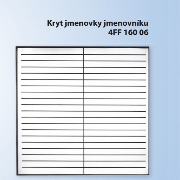 4FF 160 06 Kryt jmenovky tlačítkové tablo GARANT jmenovník 4 moduly