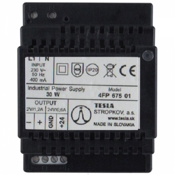 Síťový napaječ SN 01 domácí telefony 2-BUS a videotelefony výstup DC 12V a 24 V DC