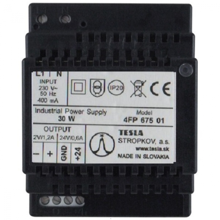 Síťový napaječ SN 01 domácí telefony 2-BUS a videotelefony výstup DC 12V a 24 V DC