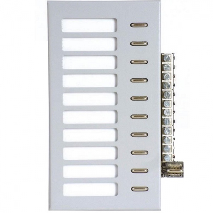 Tlačítka domovní telefony TESLA 4+n TT 85 deset tlačítek, tlačítko pro osvětlení jmenovek