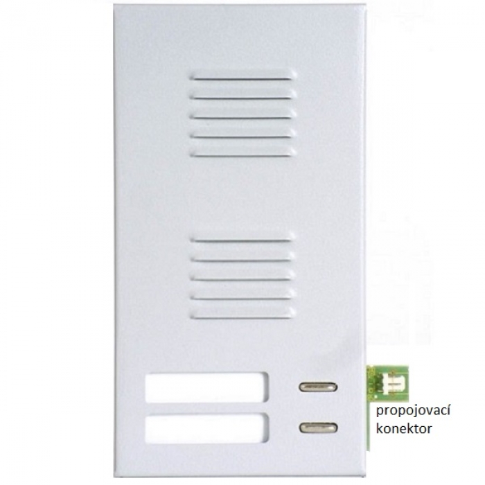 Elektrický vrátný hovorová jednotka domovní telefony TESLA 4+n TT 85 dvě tlačítka, konektor