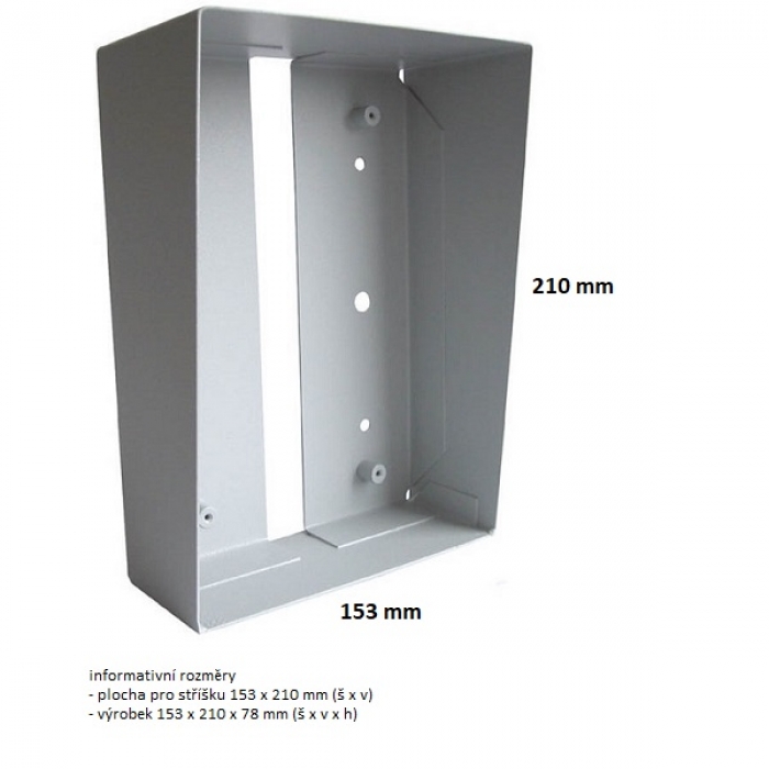 Stříška nad omítku domovní telefony TESLA 4+n TT 85 jeden modul