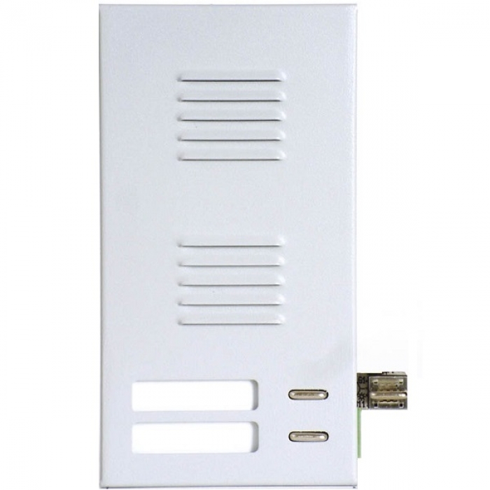 Elektrický vrátný hovorová jednotka domovní telefony TESLA 4+n TT 85 dvě tlačítka, tlačítko pro osvětlení jmenovek