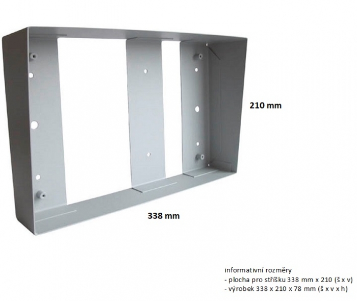 Stříška nad omítku domovní telefony TESLA 4+n TT 85 tři moduly