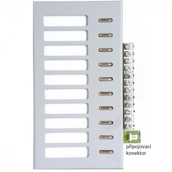 Tlačítka domovní telefony TESLA 4+n TT 85 deset tlačítek, konektor