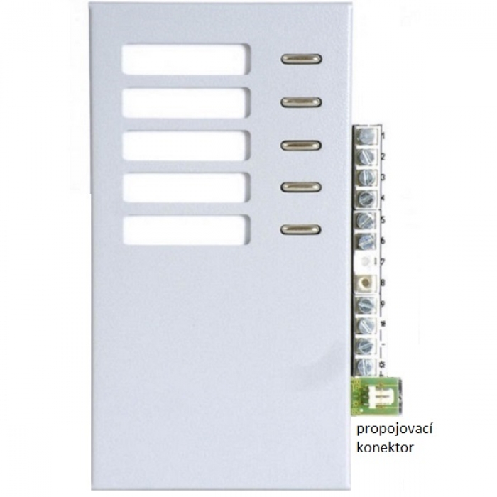 Tlačítka domovní telefony TESLA 4+n TT 85 pět tlačítek, konektor