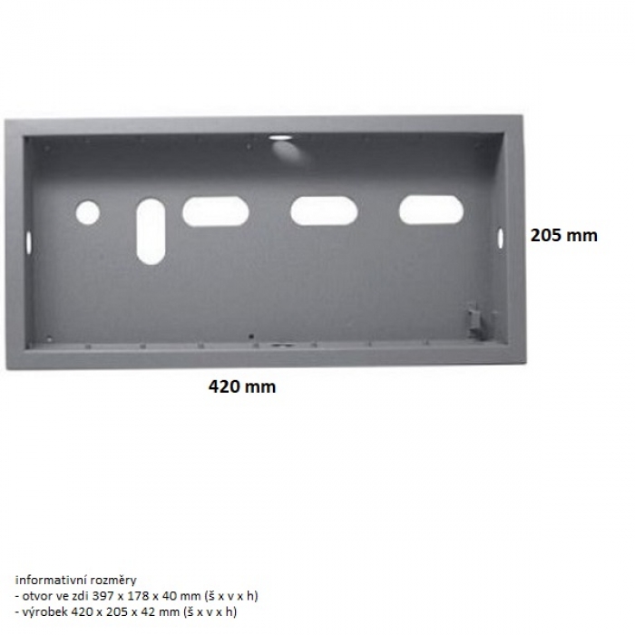 Krabice montážní pod omítku domovní telefony TESLA 4+n TT 85 jeden modul